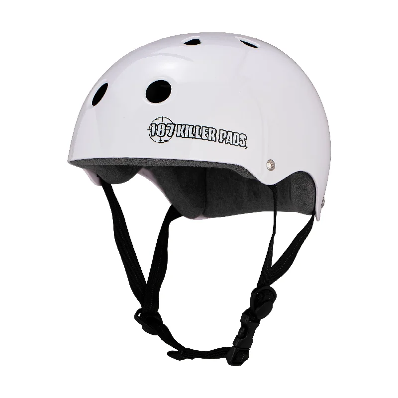 187 KILLER PADS - Pro Skate Helmet With Sweatsaver Liner (Gloss White) (PROMO DEAL!)