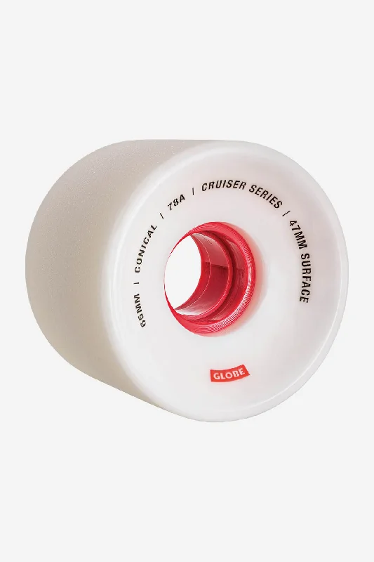 Conical Cruiser - White/Red - Skateboard Wheel 65mm