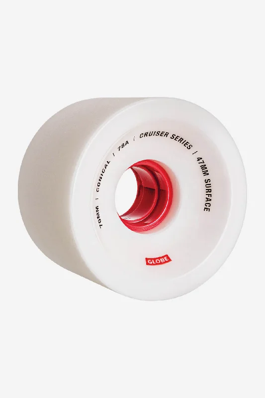 Conical Cruiser - White/Red - Skateboard Wheel 70mm