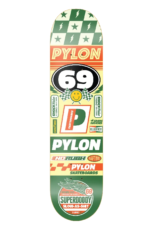 PYLON SKATEBOARDS NO RUSH 8.25 INCH WIDE DECK.