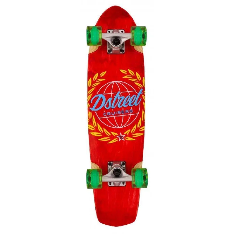 D Street Cruiser Atlas Factory Complete Skateboard Red 28"