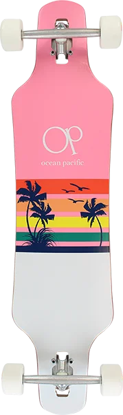 Op Sunset Drop Through Lb Complete Skateboard -9.5x39 Pink/White