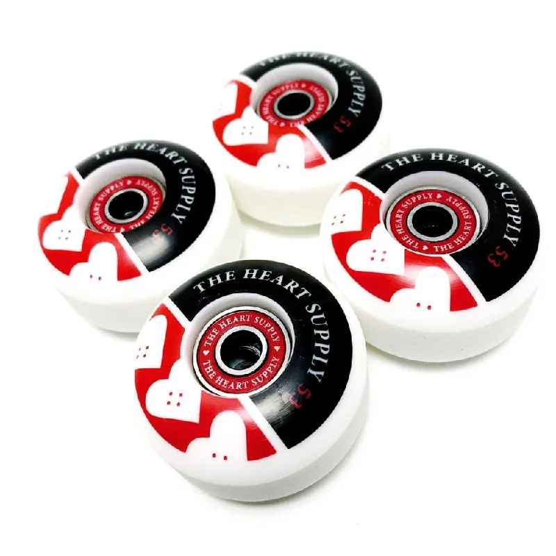 Heart Supply Squad Skateboard Wheels & Bearings Combo Red 53mm