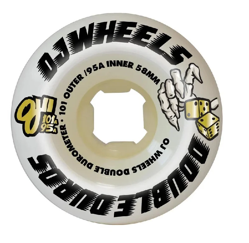 OJ Double Duro Skateboard Wheels Double Duro 101a/95a - White