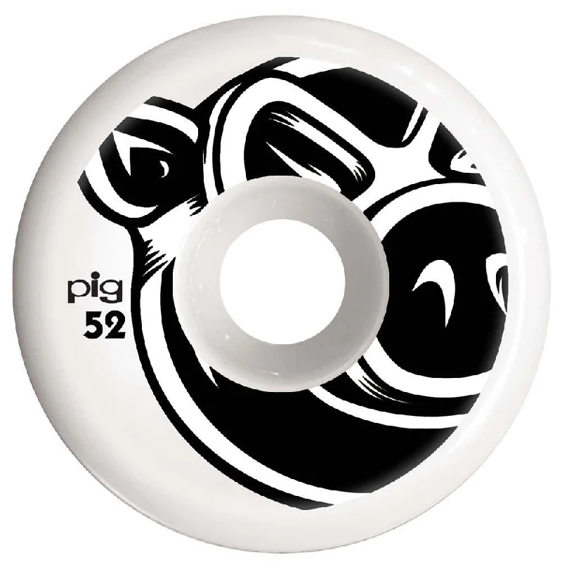 Pig Head C-Line Conical Skateboard Wheels 101a White 52mm