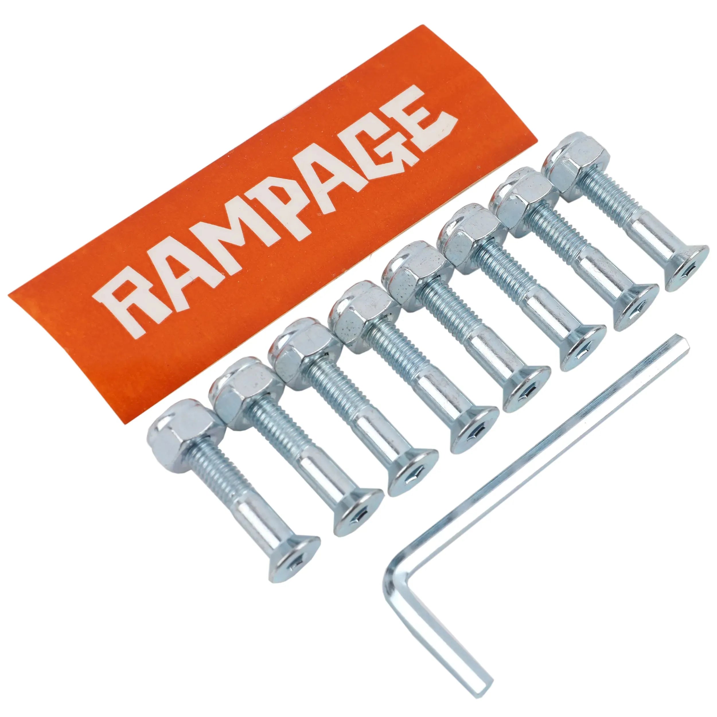 Rampage 1" Skateboard Truck Bolts, Silver