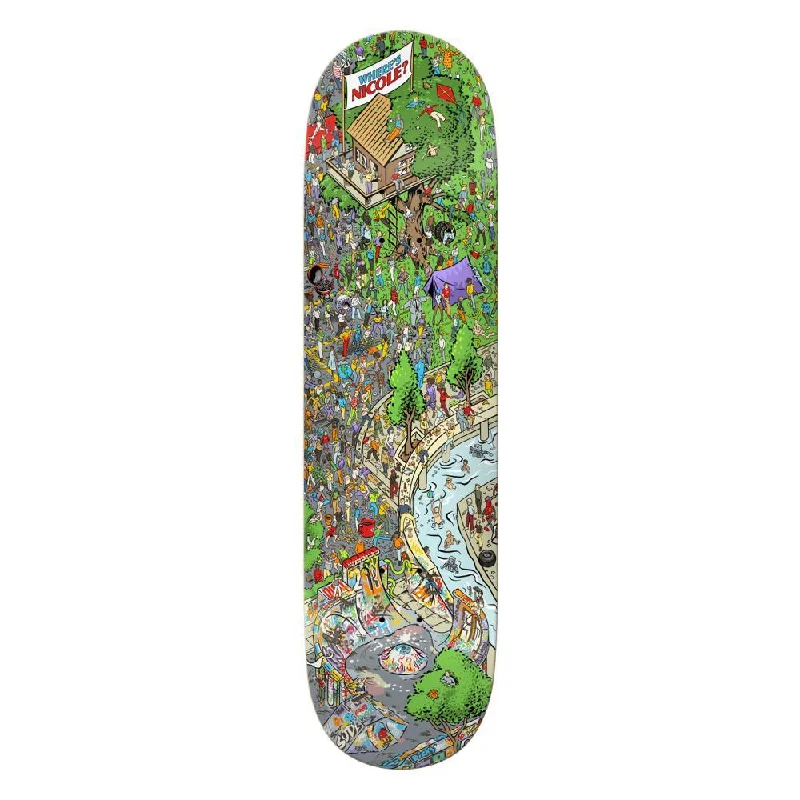 Real Skateboard Deck Nicole Where's Nicole Multi Stains 8.25"