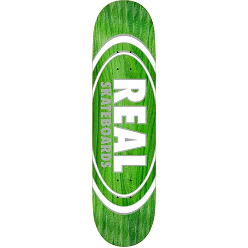 Real 7.75”x 31.25” Oval Pearl Pattern Green Skateboard Deck