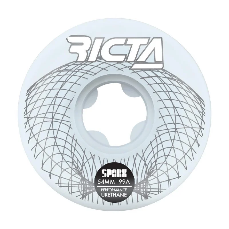 Ricta Wheels Wireframe Sparx Skateboard Wheels 99a White 54mm