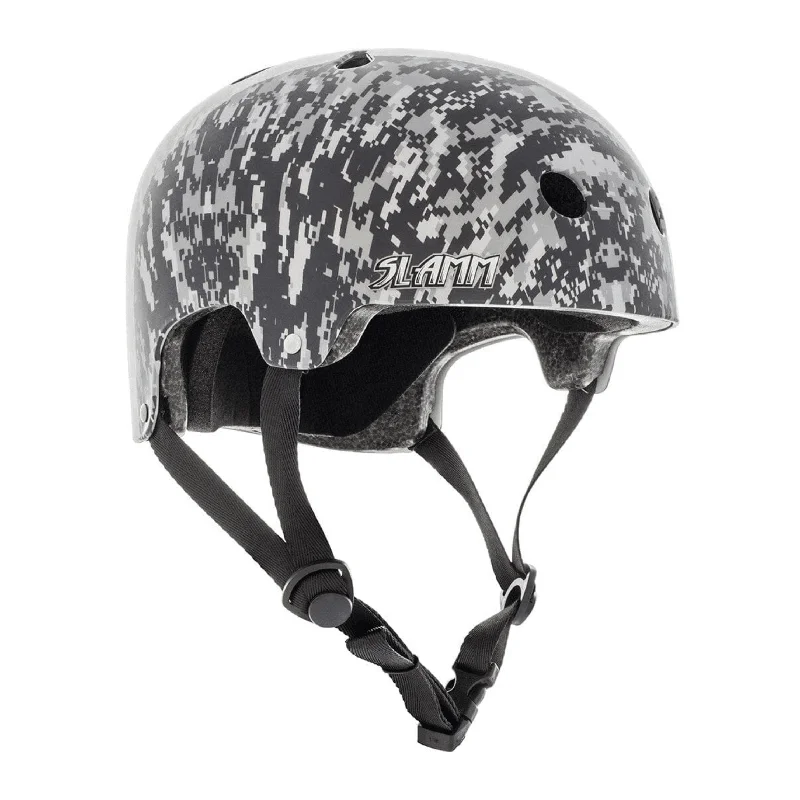 Slamm Logo Helmet, Grey Camo