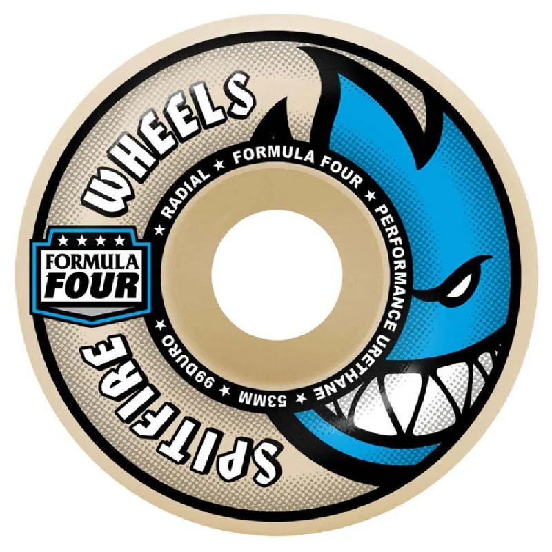 Spitfire Formula Four Skateboard Wheels Radial 99 Natural 53mm