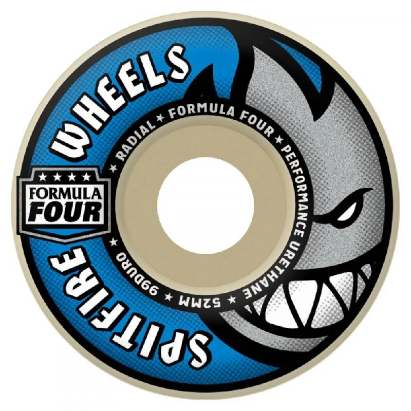 Spitfire Formula Four Skateboard Wheels Radial 99DU White 56mm