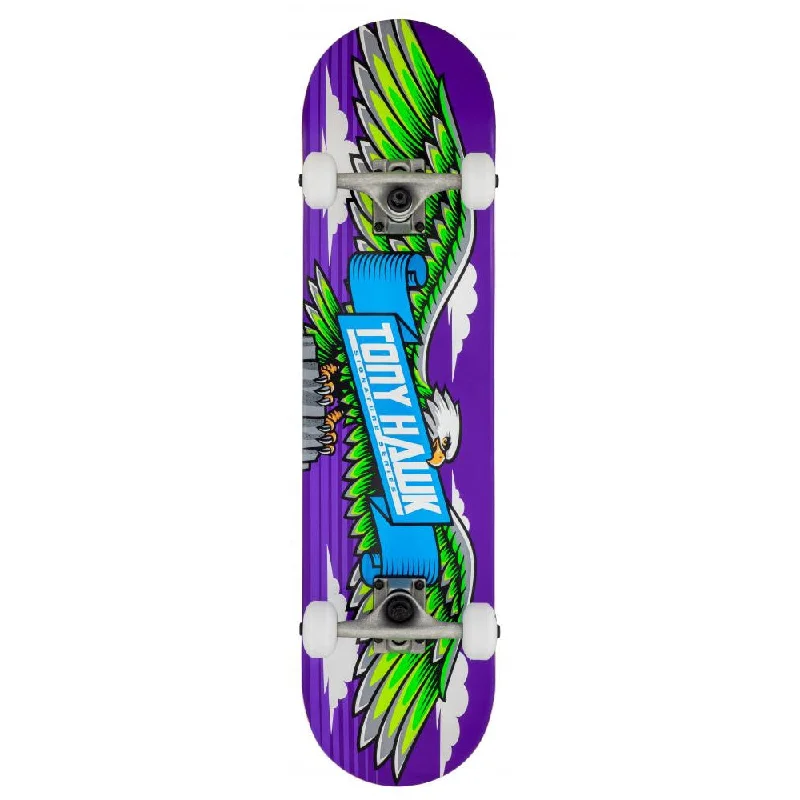 Tony Hawk SS 180 Factory Complete Skateboard Wingspan Purple 7.75 Inch Wide