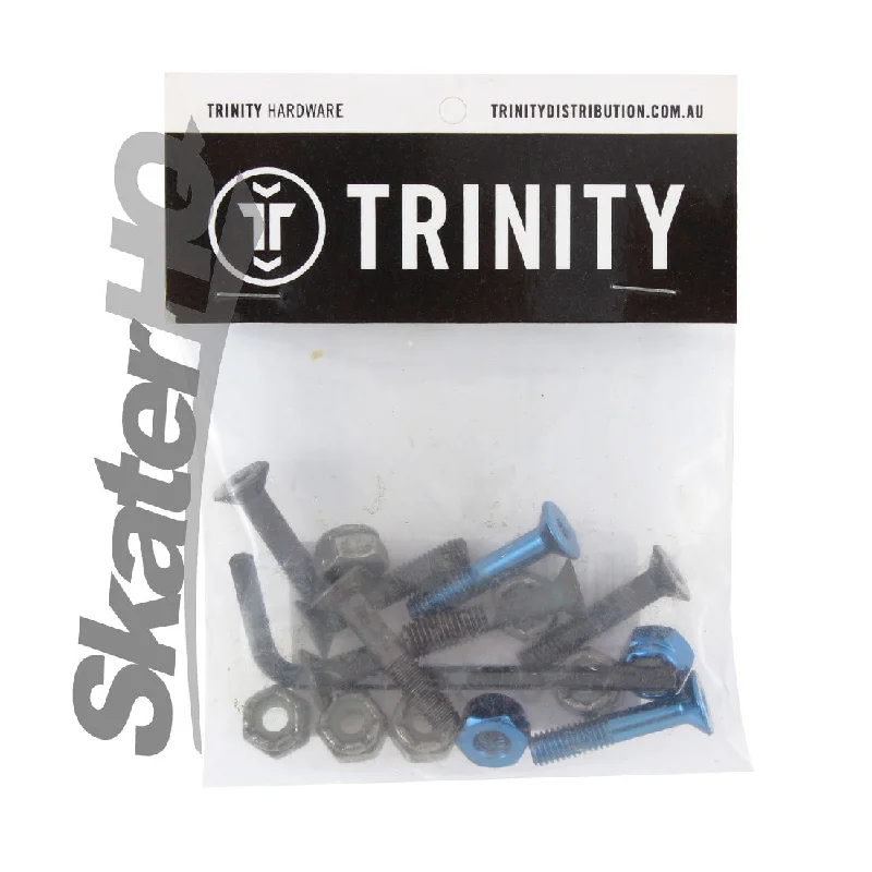 Trinity Allen 1inch Anodized Bolts 8pk - Cyan/Black