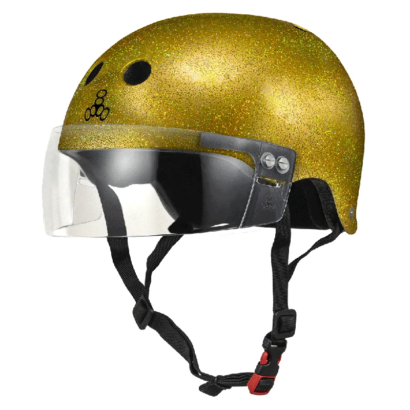 Triple 8 THE Cert SS Visor Helmet - Gold Glitter