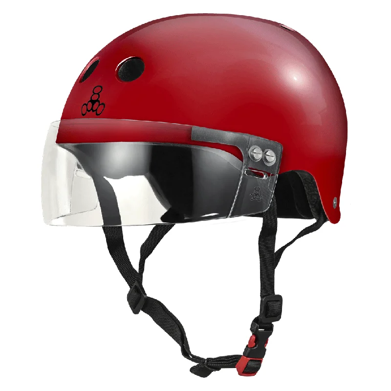 Triple 8 THE Cert SS Visor Helmet - Scarlet Red Gloss