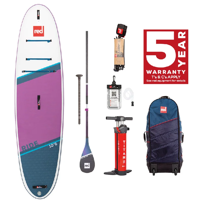 Red Paddle Co 10.6 Ride Purple Prime Inflatable SUP Package 2022